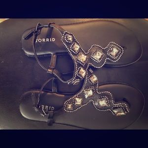 NTW Black Gold Gem sandals